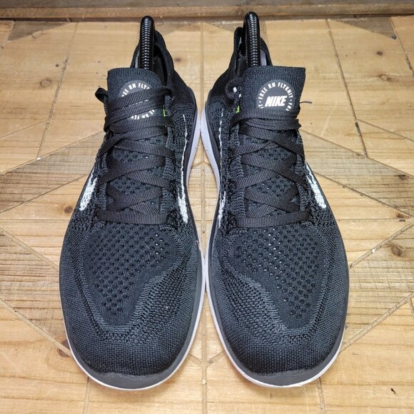 Nike Free RN Flyknit‎ 2018 Women's 9 Running Shoes Black White 942837 001 - Picture 3 of 11